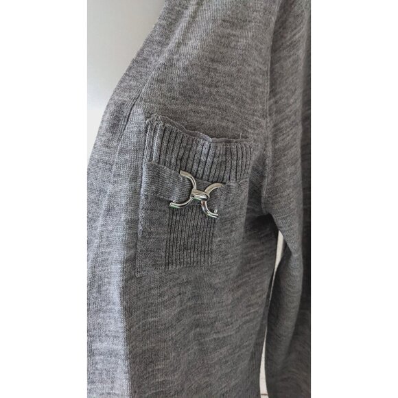 White House Black Market Women Long Cardigan 100% Merino Wool Buttons Up Size M - Picture 3 of 9